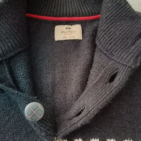2XL🟠 Wind River Men's Fair Isle Quarter Button Mock Neck Sweater - Picture 7 of 9